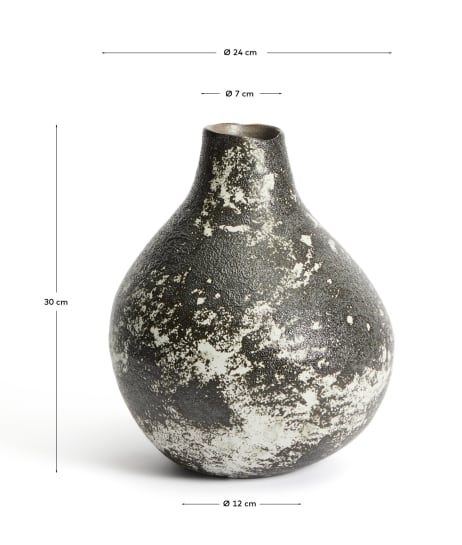 Orelin ceramic vase in black and white 30 cm - sizes