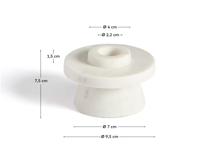 Κηροπήγιο Zalvori από λευκό μάρμαρο 8 cm - μεγέθη