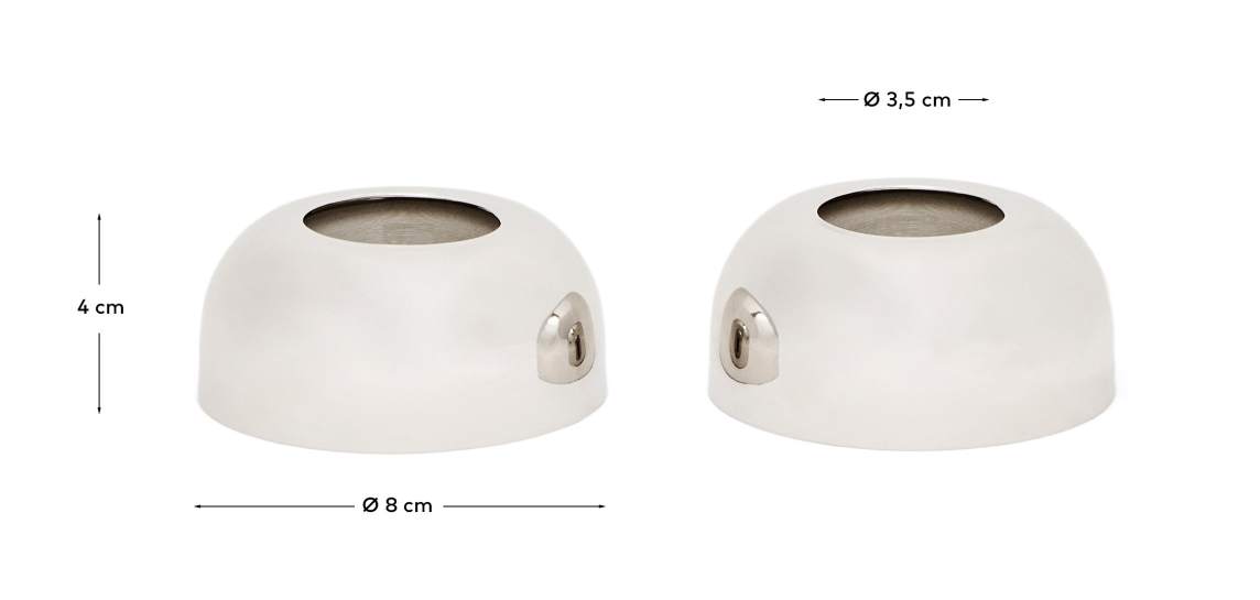 Nirela set of 2 stainless steel egg cups - sizes