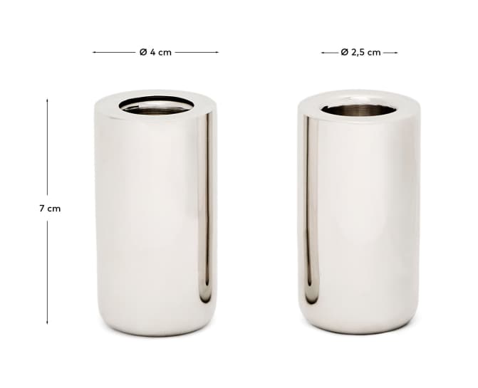 Nirela set of 2 candle holders 7cm - sizes