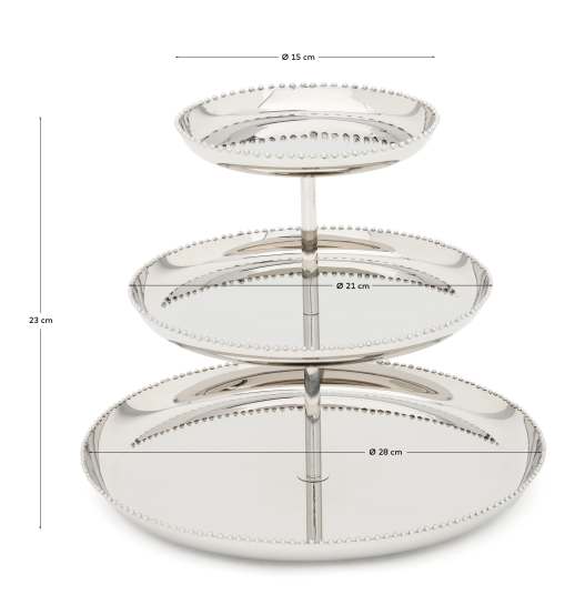 Nirela 3-tier stainless steel tray - sizes