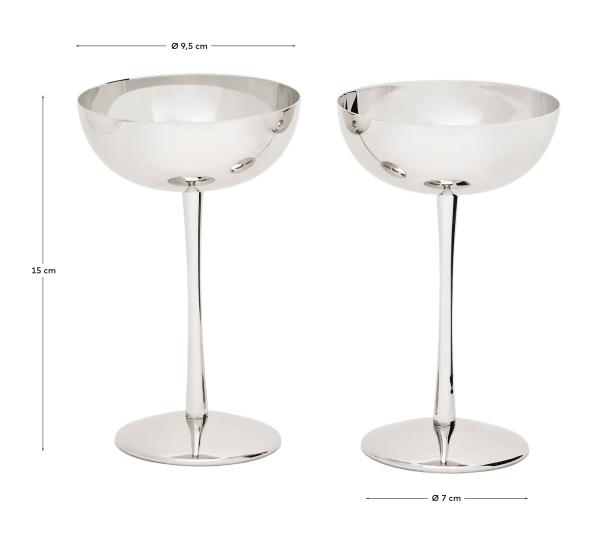 Nirela set of 2 stainless steel glasses - sizes