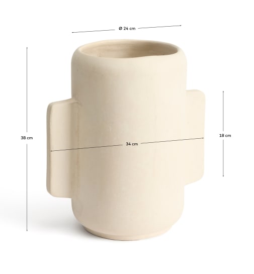 Mireni papier-mâché vase beige 38 cm - sizes