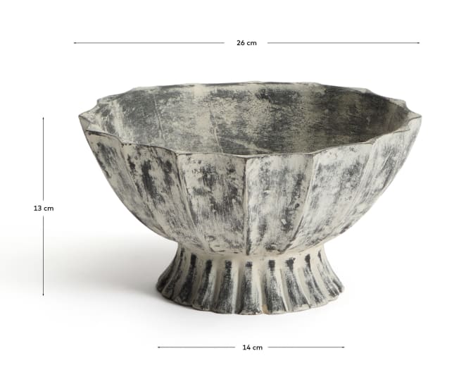 Center piece Valura γκρι papier-mâché Ø 26 εκ - μεγέθη