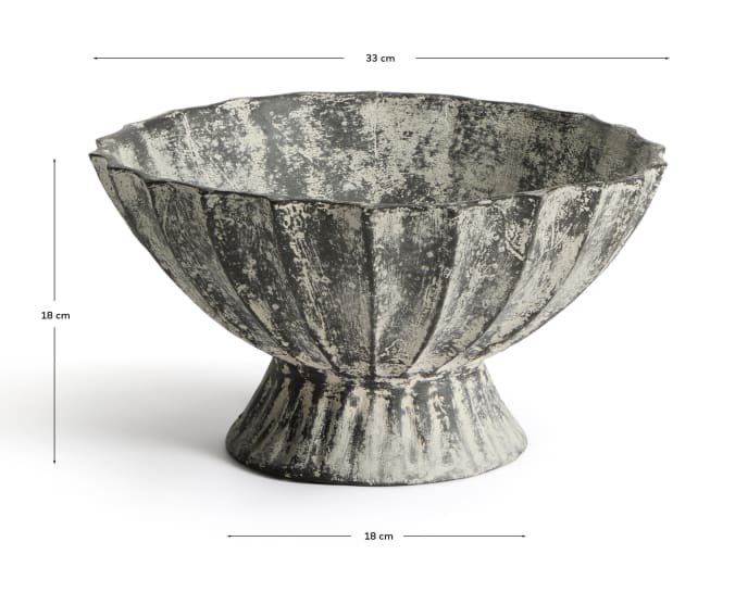 Center piece Valura γκρι papier-mâché Ø 33 εκ - μεγέθη