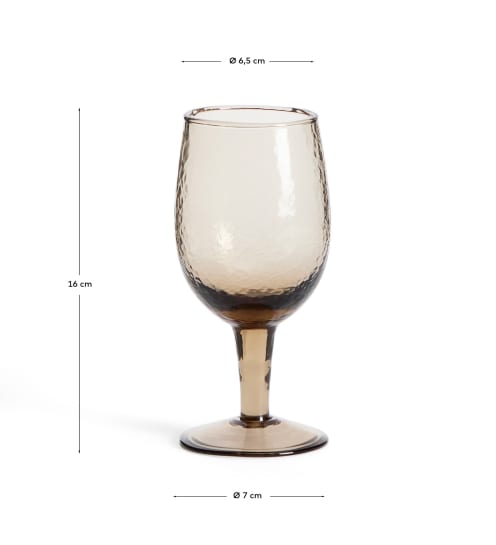 Sileia wine glass made of brown recycled glass - sizes