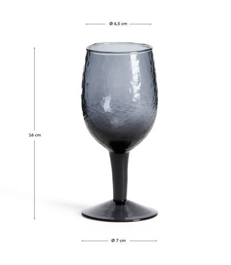 Sileia wine glass made of blue recycled glass - sizes