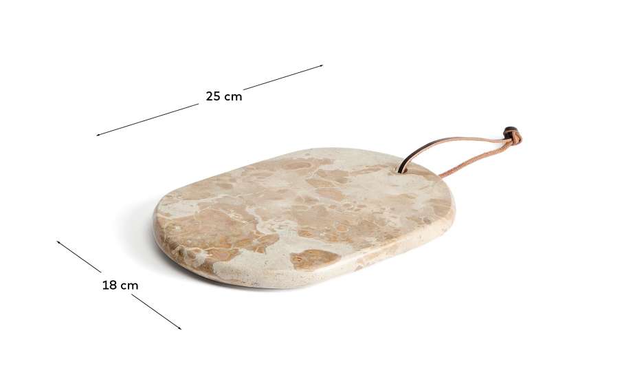 Orlina tray in beige marble 25 x 18 cm - sizes