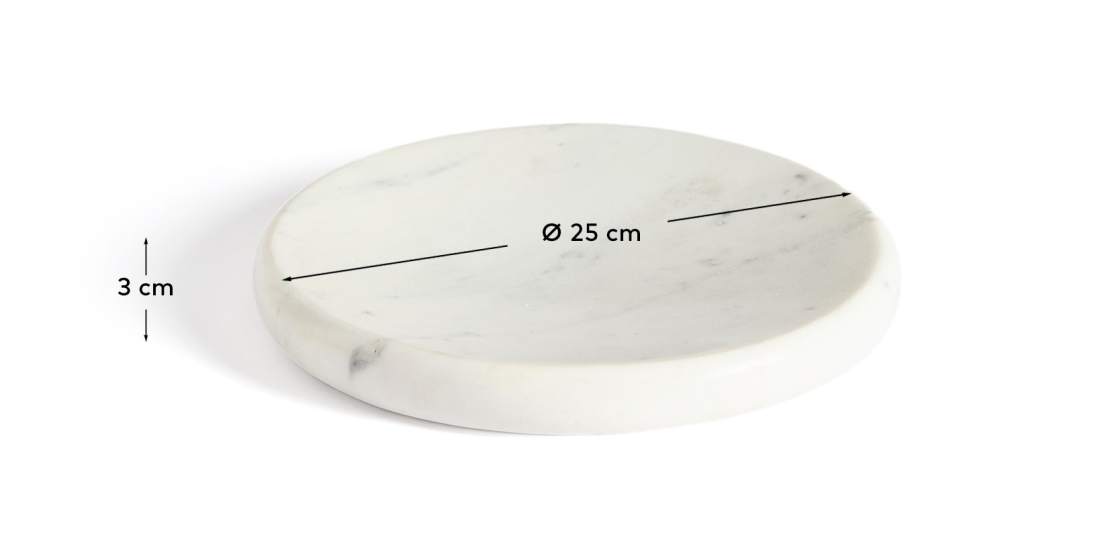 Δίσκος Obena από λευκό μάρμαρο Ø 25 εκ. - μεγέθη