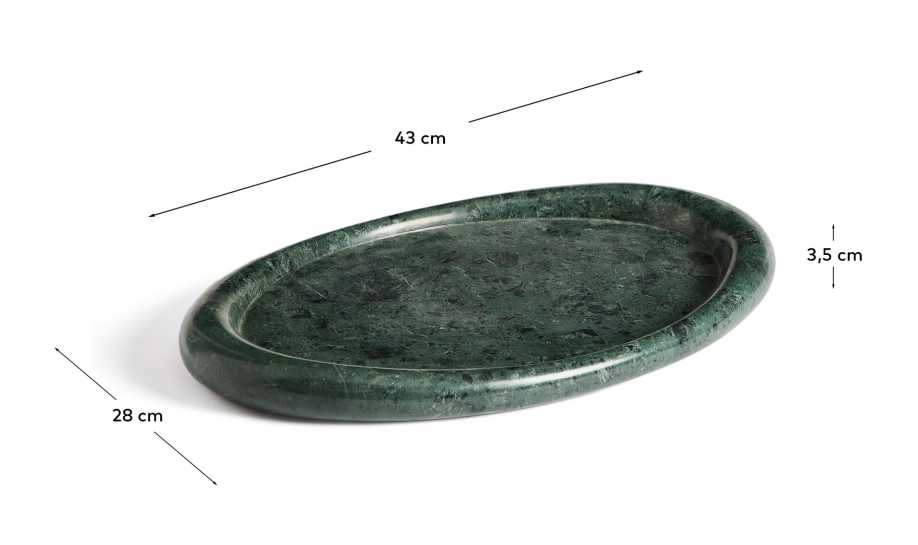 Lenorel tray in green marble 43 x 28 cm - sizes