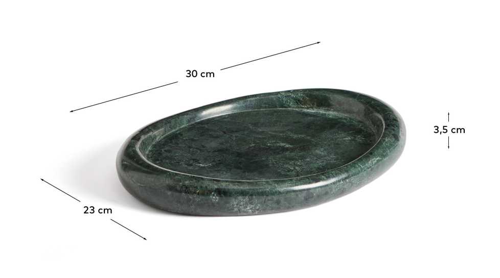 Lenorel tray in green marble 30 x 23 cm - sizes