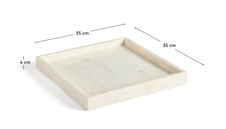 Bandeja Serela de mármore branco 35 x 35 cm - tamanhos