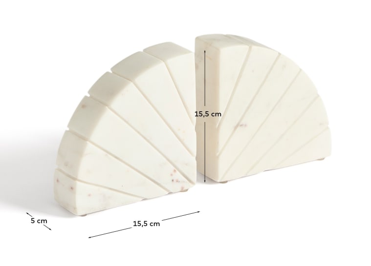 Serela bookend in white marble - sizes