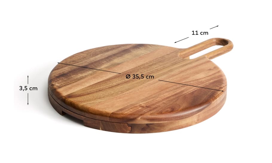 Blera cheese board and cutlery set in acacia wood FSC 100% and stainless steel - sizes