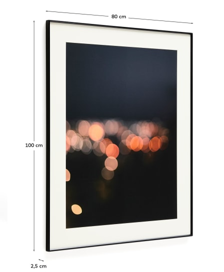 Zavira picture with photograph of Barcelona lights 80 x 100cm - sizes