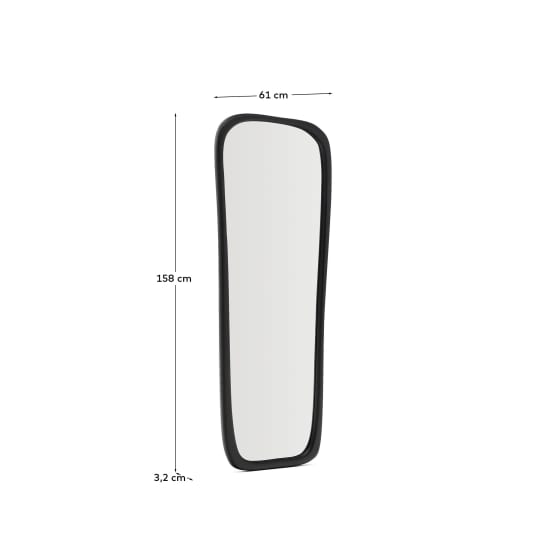 Καθρέπτης Alura από ξύλο τικ μαύρο 158 x 61 εκ. 100% FSC - μεγέθη