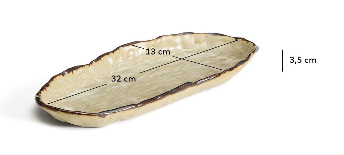 Abela tray in brown ceramic - sizes