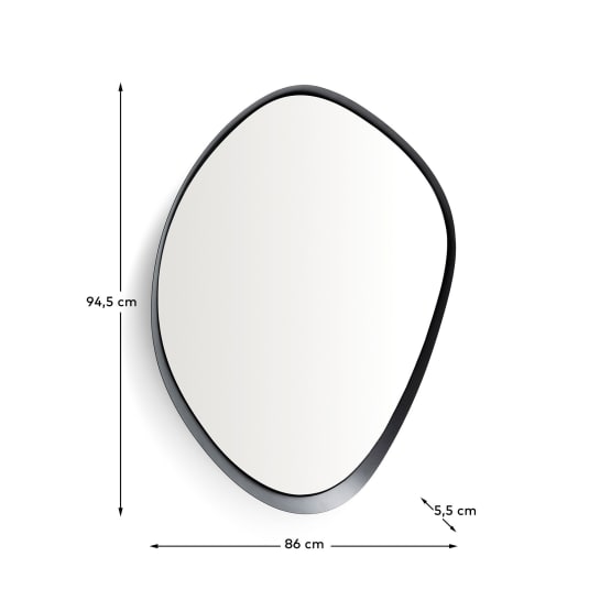 Tebel black metal mirror 85 x 93.5 cm - sizes