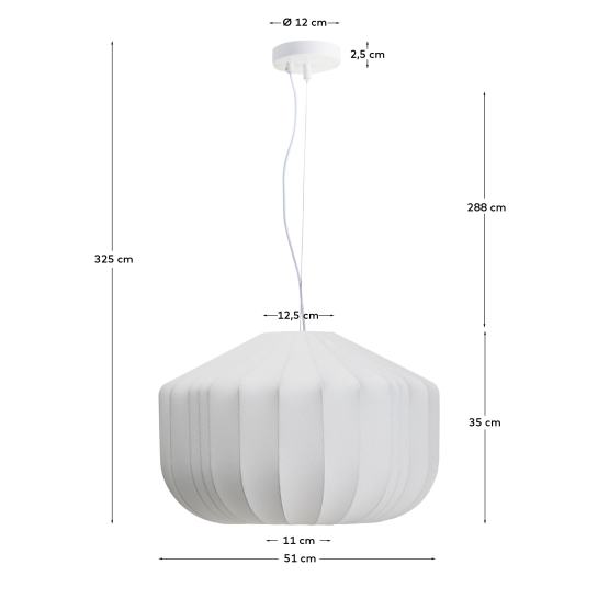 Somar ceiling lamp made with synthetic fibres and steel rods Ø51cm - sizes