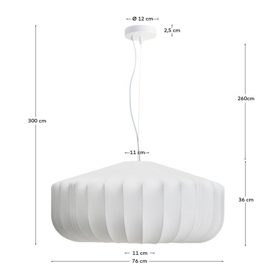 Somar ceiling lamp made with synthetic fibres and steel rods Ø76cm - sizes
