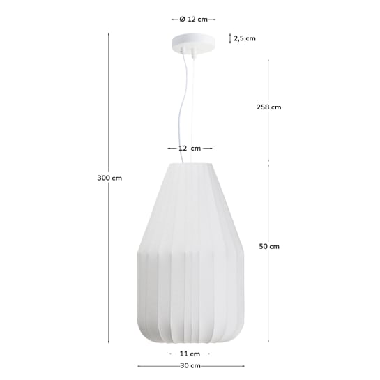Somar ceiling lamp made with synthetic fibres and steel rods Ø30cm - sizes