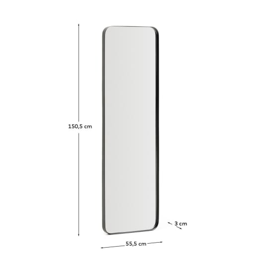 Καθρέπτης Marco με μαύρο μεταλλικό πλαίσιο 55,5 x 150,5 εκ. - μεγέθη