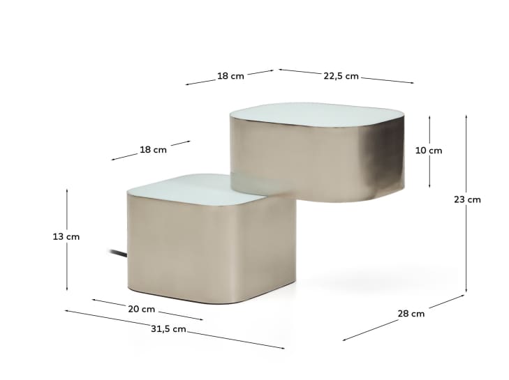 Επιτραπέζιο φωτιστικό Tandan από γκρι μέταλλο με βουρτσισμένο φινίρισμα - μεγέθη