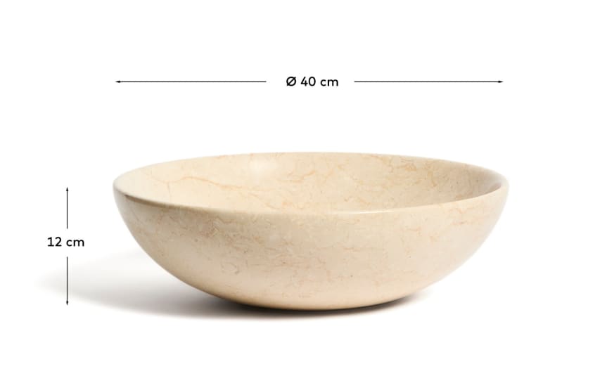 Lavabo de taulell Darnen de marbre beix Ø 40 cm - mides