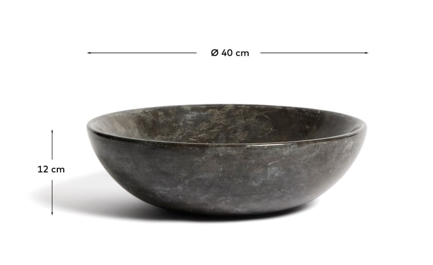 Lavabo de taulell Darnen de marbre gris Ø 40 cm - mides