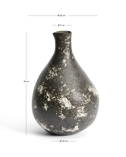 Orelin ceramic vase in black and white 39 cm - sizes