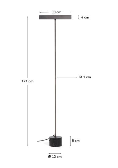 Lynor brushed metal floor lamp with white marble base - sizes