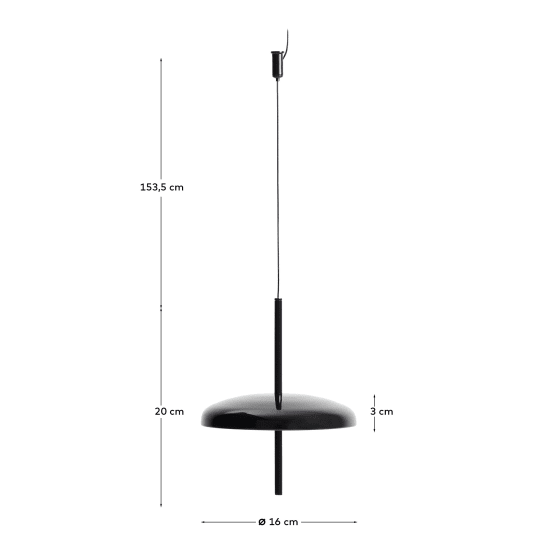 Candeeiro de teto portátil Porte de alumínio preto Ø 16 cm - tamanhos