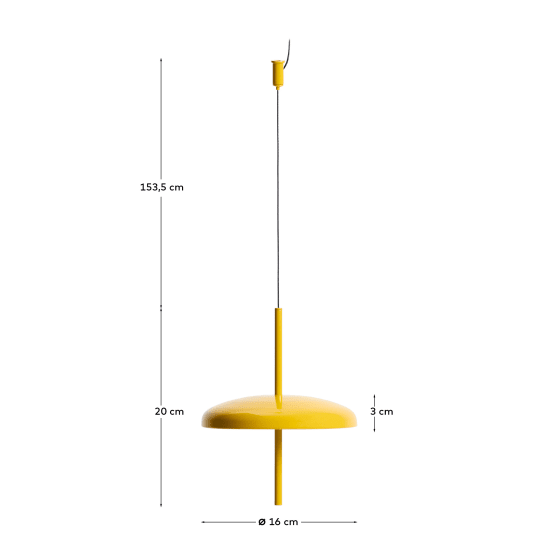 Candeeiro de teto portátil Porte de alumínio amarelo Ø 16 cm - tamanhos