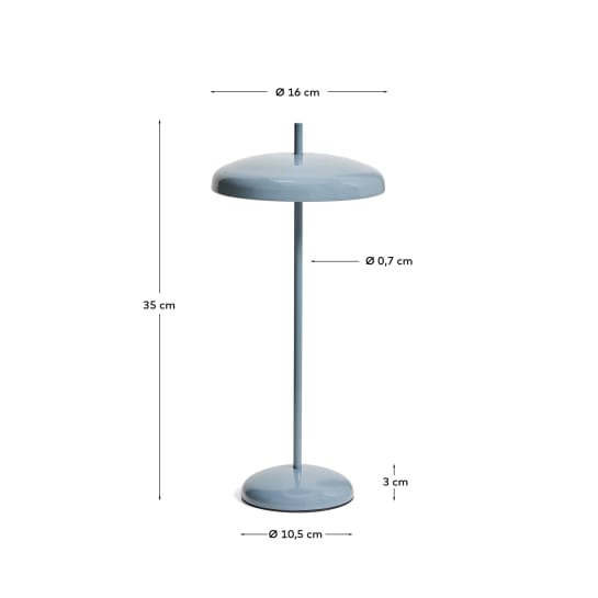 Porte blue aluminium portable table lamp - sizes