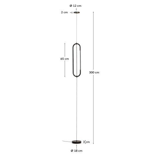 Bow black aluminium ceiling lamp Ø 16 cm - sizes