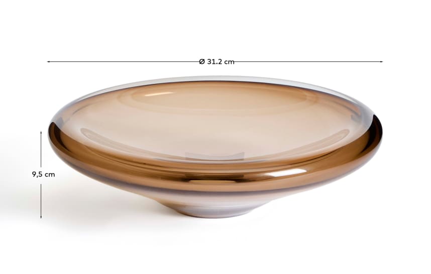 Centre de table Zolira en verre marron Ø 31 cm - dimensions