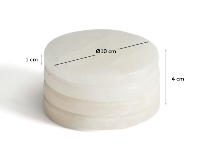 Noreli set of 4 alabaster coasters - sizes