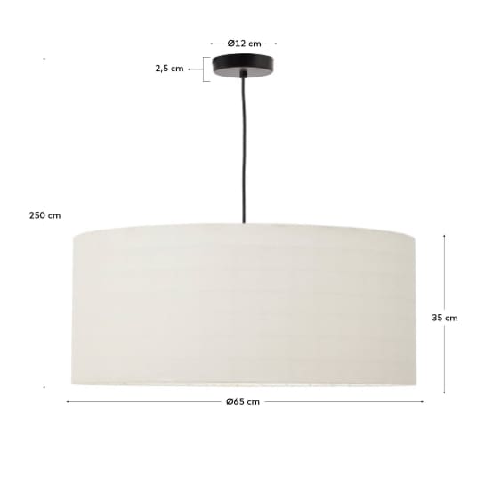 Dulan cotton ceiling lamp shade Ø65cm - sizes