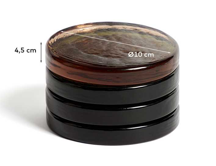 Obila set of 4 multicoloured recycled glass coasters - sizes