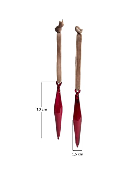 Σετ 2 κρεμαστών στολιδιών Isven από ανακυκλωμένο γυαλί σε κόκκινο χρώμα 10 cm - μεγέθη