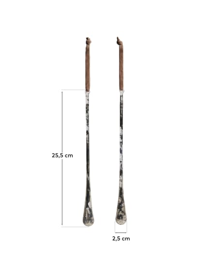 Σετ 2 κρεμαστών διακοσμητικών Alsenia από ανακυκλωμένο γυαλί σε ασημί χρώμα 25,5 cm - μεγέθη