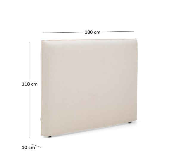 Jaira white chenille headboard with removable cover for beds up to 160cm FSC Mix Credit - sizes