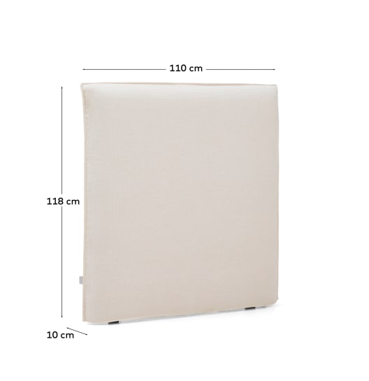 Jaira white chenille headboard with removable cover for beds up to 90cm FSC Mix Credit - sizes