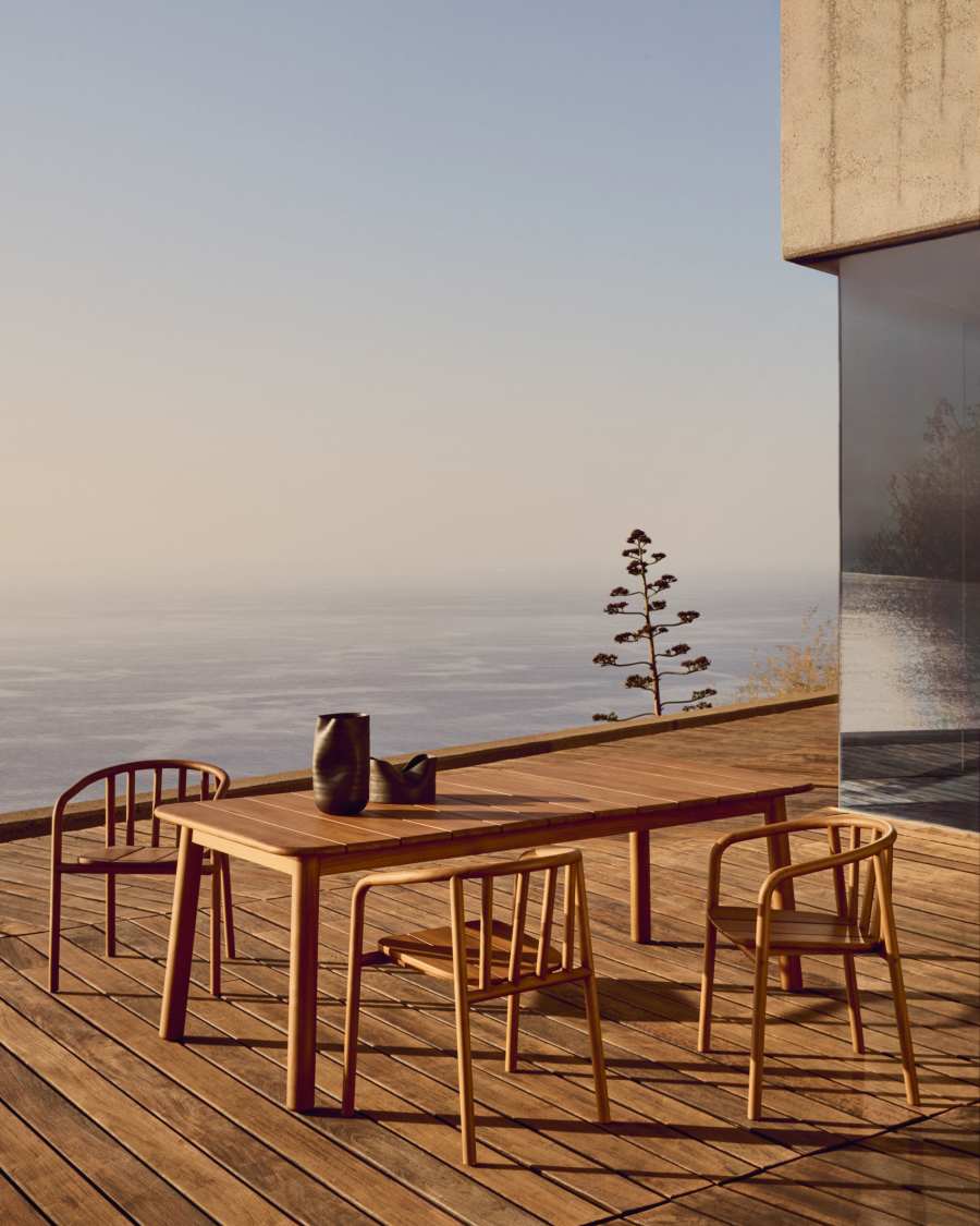 Turqueta outdoor stool made of FSC 100% solid teak wood, height 65cm