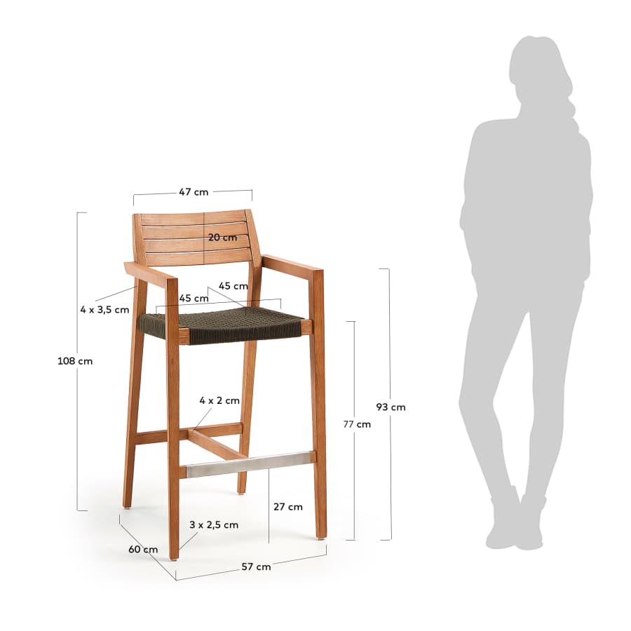 Barkruk Tess hoogte 77 cm